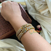 Kada Kundan Bangle -White Matt-G4845